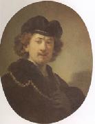 REMBRANDT Harmenszoon van Rijn Self Portrait with a Gold Chain (mk05) oil painting on canvas